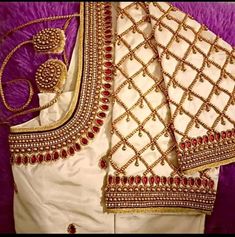 Ambrodary Design For Blouse, Marriage Aari Work Blouse Design, Aari Work Back Neck Designs, Checked Aari Work Blouse Designs, Magam Work Designs, Silk Saree Blouse Designs Patterns, Latest Bridal Blouse Designs