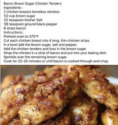 the instructions for how to make baked chicken wings