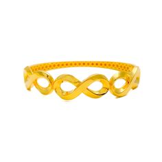 Ornate Infinity Loop 22k Gold Bangle Bracelet Elegant 22k Gold Bracelet For Anniversary, Elegant 22k Yellow Gold Bangle, Flexible Yellow Gold Plated Bangle, Elegant Yellow Gold 22k Bangle, Flexible Yellow Gold Bangle For Wedding, Elegant Yellow Bangle For Anniversary, Elegant Yellow Bracelet With Intricate Design, Elegant 22k Gold Yellow Bracelets, Elegant Yellow Gold Plated Bangle