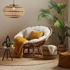 a living room filled with furniture and plants