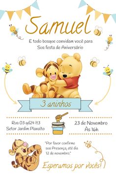 a baby shower with winnie the pooh and tiggera on it's back