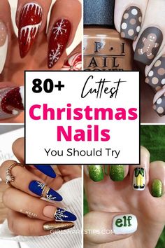 Christmas Ribbon Nails Designs, Christmas Matte Nail Ideas, Matte Christmas Nails Holidays, Christmas Nail Art Designs Snowflakes, Elf Nails Designs, Matte Christmas Nails, Unique Christmas Nails, Elf Nails, Christmas Themed Nails