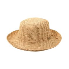 Scala - Crocheted Raffia Upbrim - Style Natural Boater Hat With Flat Brim For Everyday, Everyday Natural Boater Hat With Flat Brim, Everyday Straw Fedora In Natural Color, Everyday Wide Brim Boater Hat, Casual Natural Bucket Hat With Flat Brim, Everyday Natural Straw Fedora, Casual Natural Hat With Flat Brim, Casual Crochet Hat With Short Brim In Natural Color, Casual Natural Crochet Hat With Short Brim