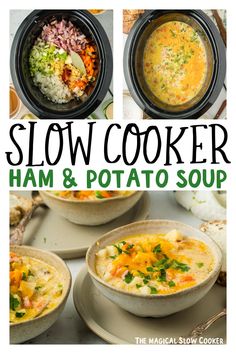 this slow cooker ham and potato soup is the perfect meal to make for dinner