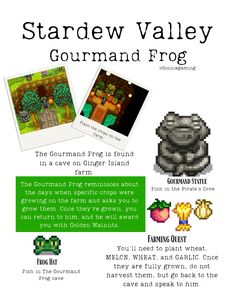 an article about the stardew valley gourman frog