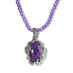 New With Tags In Box! Artisan Crafted African Amethyst Pendant With Beaded Necklace 20 Inches In Sterling Silver 93.25 Ctw. Prepare To Be Enthralled By The Exquisite Beauty Of This Artisan-Crafted Beaded Necklace. Embark On A Journey Through The World Of Luxurious Jewelry As You Embrace The Sublime Combination Of Pristine Sterling Silver And Enchanting Gemstones. Meticulously Handcrafted With Unparalleled Skill And Artistry, This Resplendent Piece Captures The Essence Of Timeless Elegance And Op Silver Necklaces With Gemstone Round Beads, Silver Necklaces With Round Gemstone Beads, Silver Beaded Gemstones For Jewelry Making, Silver Sterling Beaded Gemstone Necklace, Silver Beaded Gemstone Pendant Necklace, Silver Pendant Necklaces With Gemstone Beads, Silver Sterling Silver Beaded Gemstone Necklace, Silver Sterling Silver Beaded Necklace With Stones, Silver Sterling Silver Gemstone Beaded Necklace