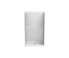 a white shower stall on a white background