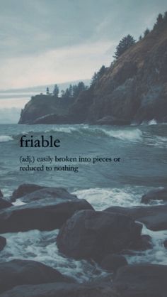 an ocean with some rocks and trees in the background that says i am the ocean, i am the sea there is a world inside of one