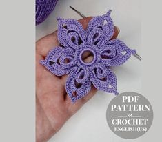 a crochet pattern is shown in the shape of a flower