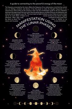 Manifesting with the Moon Lunar Witch, Moon Spells, Magia Das Ervas, Lunar Phases, New Moon Rituals, Full Moon Ritual, Wiccan Witch, Magick Spells, Wiccan Spell Book