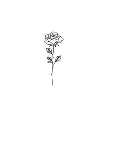 a black and white drawing of a single rose