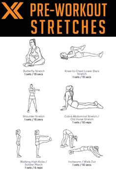 an exercise poster with instructions to do the back stretch and exercises for beginners in order to