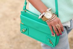 Mint Bag, Teal Fashion, Viva Luxury, Green Clutches, Arm Jewelry, Marie Antoinette, Armani Exchange, Cute Fashion