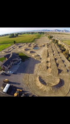 an aerial view of a construction site in the middle of nowhere