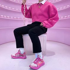 Vaporwave Outfit, E Boy Outfits, Eboy Outfit, Street Tshirt, Stylish Inspiration, Highsnobiety Fashion, Pink Streetwear, Black Outfit Men, Aesthetic Outfits Men