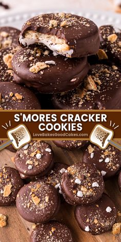 S’mores Cracker Cookies pin collage Smore Recipes, Cracker Cookies, S Mores, Eat Dessert, Cookie Desserts, Sweets Treats, Candy Recipes, Sweet Treat