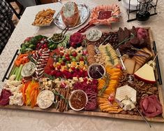 a large platter filled with different types of food