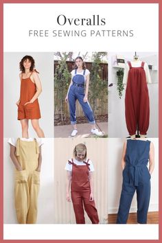 the overalls sewing pattern is available in sizes ranging from small to large