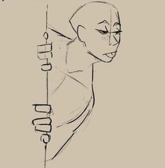 a drawing of a person holding onto a pole with the caption, i'm not sure what this is