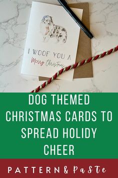 These dog themed Christmas cards are a great way to send someone a holiday message. Click to get dog pun Christmas cards on Etsy. A portion of these card sales will be donated to an animal rescue. #dogchristmascards Dog Christmas Card Ideas, Christmas Daschund, Dog Holiday Cards, Dog Puns, Merry Woofmas, Merry Christmas Dog, Golden Retriever Christmas, Dog Christmas Card