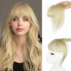 PRICES MAY VARY. 💝【100% Virgin Human Hair】: Vigorous 360° clip-in French Bangs adopt the latest design ---- a one-piece hairpiece design (bangs with topper). Superior compared to the other "clip-in" bangs. 100% Unprocessed Virgin Human Hair+360° coverage above your head will blend with your own hair, presenting an extremely realistic effect! 💝【Solve Hair Problems】: It effectively covers up a widening hairline for those struggling with female pattern baldness; It can cover the root of the gray Clip On Bangs, French Bangs, Clip In Bangs, Fake Bangs, Female Pattern Baldness, Hair 360, Half Ponytail, Bangs For Women, Pattern Baldness