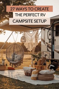 Setting up your campsite for maximum comfort and functionality can be daunting, especially for new RVers. These 27 practical and creative RV campsite setup ideas will transform your outdoor space into an organized, cozy paradise that feels like home. Save these game-changing setup tips for your next camping adventure to create the perfect home base. Outdoor Rv Setup, Campsite Setup Ideas, Camper Decorating Ideas, Campsite Decorating, Campsite Setup, Decorating Your Rv, Rv Campsite, Camper Living, Feels Like Home