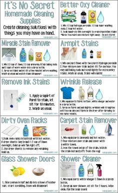 a poster with instructions on how to clean your house and what to use it for cleaning