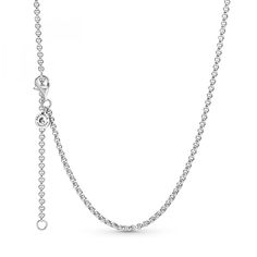 PRICES MAY VARY. Silver Necklace for Women: Discover a new way to wear your go-to charms with the Rolo Chain Necklace Compatible with Pandora Moments: Pandora Moments is a way to say something about who you are through every charm and bracelet you choose and how you choose to wear it Customizable Necklace: Attach a pendant with a sparkling bail clasp to make a statement; please note this piece can only be worn with small and medium-sized PANDORA O Pendants Sterling Silver Jewelry: Silver is know Pandora Necklace, Necklace Clasps, Pandora Silver, Rolo Chain, Adjustable Necklace, Simple Jewelry, Pandora Jewelry, Necklace Sizes, Silver Pendant Necklace