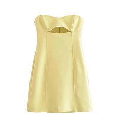 - 100% polyester - hand wash / air dryLight Yellow Bodycon Cut-Out Strapless Mini Dress Details: Made of soft. comfortable fabric Easy to clean & maintain Made of durable fabric for long wear / use Cute Hoco Dresses 2024, Strapless Formal Mini Dress, Yellow Sleeveless Dress, Yellow Zara Dress, Hoco Dresses Light Yellow, House Of Cb Hoco Dress, Yellow Strapless Hoco Dress, Yellow Short Dress Formal, Yellow Strapless Mini Dress