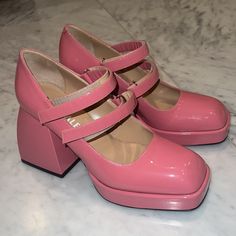 Adorable Never Worn Size 37 Fits 6.5 Best New I Think I Also Have The Box Somewhere Will Send With Dust Bags Nodaleto Shoes, Converse One Star Platform, Platform Combat Boots, Black Peep Toe Heels, White Leather Shoes, Pink Platforms, Platform Flats, Steve Madden Sandals, Converse One Star