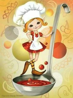 Amo💟 Chef Pictures, Cartoon Chef, Fairy Kit, Foto Transfer, Diamond Mosaic, Mosaic Diy, Cross Paintings, Kitchen Art, 5d Diamond Painting