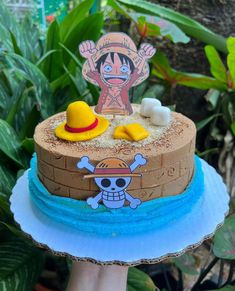 a birthday cake with a pirate theme on it