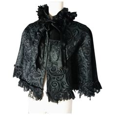 Victorian mourning Capelet with Jet beading Victorian Accessories, Silk Lace, Edwardian Fashion, Ruffle Collar, Vintage Collection, Beading, Victorian Dress