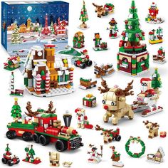 the lego christmas set has many different types of toys