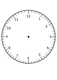 a black and white drawing of a clock face with the time at twelve o'clock