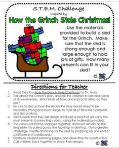 the instructions for how to build a christmas sleigh with pictures and text on it