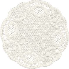 a white doily on a white background