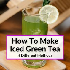 a green tea drink with lemon and rosemary garnish