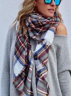 Stay warm this season with the plaid blanket scarf. This stylish accessory is so warm, but without the bulk of a coat. It's perfect for those chilly fall days and can easily transition into colder winter months. Wearing it is a great way to stay cozy and fashionable. • 100% Acrylic• Plaid blanket scarves Measurements:Width: 140cmLength: 140cm Tartan Blanket Scarf, Blanket Plaid, Formal Fashion Women, Fall Scarf, Tartan Plaid Scarf, Blanket Scarves, Winter Scarves, Tartan Scarf, Plaid Blanket Scarf