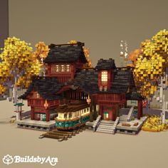 Minecraft Train Station, Japanese Train Station, Minecraft Train, Japanese Minecraft Builds, Minecraft Japanese House, Japanese Train, Minecraft Japanese, Minecraft Steampunk, Minecraft Structures