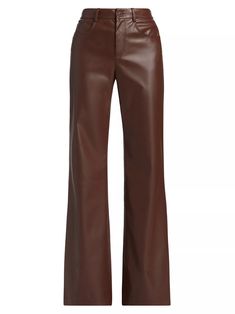 Cami NYC's Zenobia five-pocket-style pants are crafted of faux leather and designed with a high-rise, straight-leg silhouette. Five pocket style Zip fly, button closure 55% polyurethane/45% polyester Dry clean Imported SIZE & FIT Inseam: about 34” Model measurements: 5'10" tall Model is wearing a US size 4 Brown Leather Pants, Vegan Leather Pants, Perfect White Tee, Cami Nyc, Style Pants, Midi Maxi Dress, Tall Model, Denim Top, Straight Leg Pants