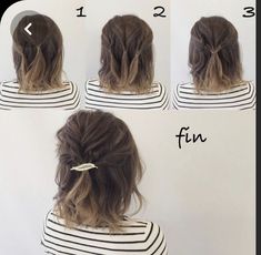 Diy Updo, Short Hair Up, Diy Wedding Hair, Short Hairdos, Trendy Wedding Hairstyles, Peinados Fáciles Para Cabello Corto, Penteado Cabelo Curto, Short Hair Updo, Short Haircut