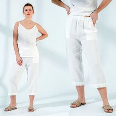 Linen Pants Women with Pockets | Casual Dress | Linen Pants Relaxed Fit | Elastic Waist Pants - 1015 - Mothers Day Gift - Gift for HerUnlike a lot of the linen pants online, this pure linen pant is natural, handmade with care and designed for the modern woman.  So much so, that this relax linen pant even has pockets for easy storage of your phone, and other on-hand essentials.  When you want a summer pant that does it all. Look no further for practical linen pants for women.Every pant is made by Relaxed Fit Summer Capri Pants, Relaxed Fit Capri Pants For Summer, Summer Relaxed Fit Capri Pants, White Straight Leg Harem Pants With Pockets, White Relaxed Fit Harem Pants With Straight Leg, Spring Capri Pants With Loosely Fitted Hips, Spring Capri-length Harem Pants, Spring Casual Capri-length Harem Pants, Casual Capri Length Harem Pants For Spring