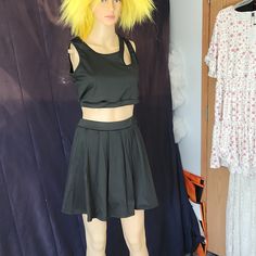 Skirt And Crop Top Medium Black Fun! Pleated Skirt Funky Top Cool How Fun Is This Cute Outfit ! Measurements In Photos. I Have Lots Of Great Deals Listed. Bundle. Save. Make Me An Offer! Casual Flared Mini Skirt For Party, Casual Relaxed Skort For Party, Casual Relaxed Fit Skort For Party, Flowy Mini Skirt For Night Out, Casual Flowy Skort For Night Out, Skirt And Crop Top, Black Floral Maxi Dress, Cheetah Dress, Short Sleeve Mini Dress