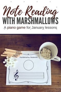 note reading with marshmallows game for january lessons