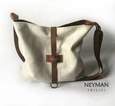 White Beige Canvas Shoulder/crossbody Bag / Everyday Bag - Etsy Georgia Beige Cotton Backpack Shoulder Bag, Beige Cotton Backpack Style Shoulder Bag, Cotton Beige Backpack Style Shoulder Bag, Beige Canvas Backpack, Beige Cotton Backpack, Beige Backpack With Canvas Lining, Everyday Neutral Shoulder Bag With Leather Handles, Modern Beige Canvas Bag For Everyday Use, White Leather Trim Shoulder Bag For Everyday