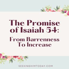 the promise of iaahh 54 from barrenness to increase