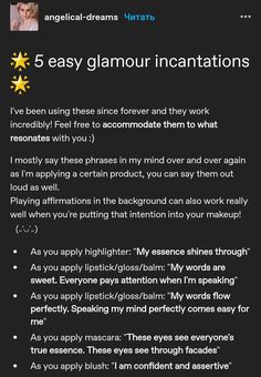 Spell For Beauty Witchcraft, Crystals For Glamour Magic, Glamour Magick Makeup, Glamour Magick Colors, Glamour Spells Witchcraft, Glamour Spell Beauty, Glamour Magick Affirmation, Glamor Magic Spells, How To Enchant Makeup Witchcraft