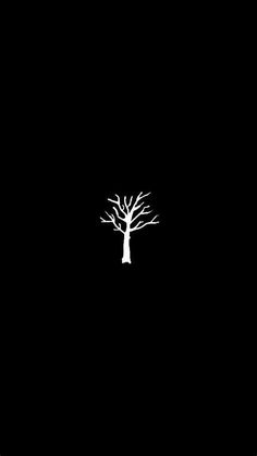 a white tree on a black background