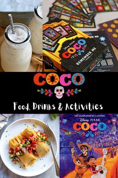 food, drinks and activities are featured in this collage for the cocoo book